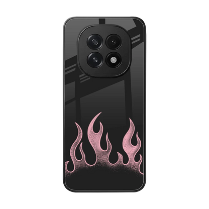 Retro Pink Flames back phone cover | glass case for oppo f29 5g
