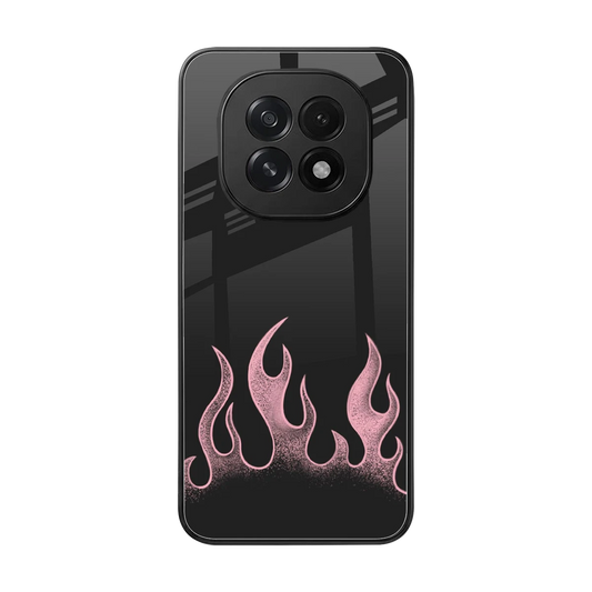 Retro Pink Flames back phone cover | glass case for oppo f29 5g