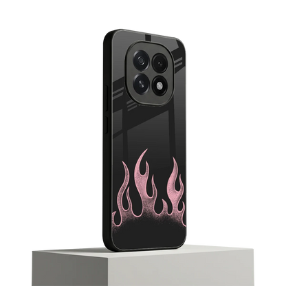 Retro Pink Flames oppo f29 5g mobile cover | shockproof glass phone case