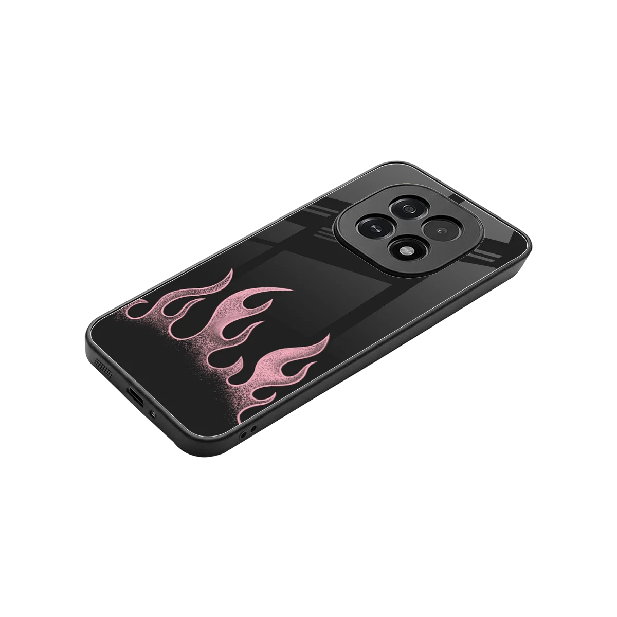 Retro Pink Flames stylish phone case for oppo f29 5g | glossy glass and slim fit