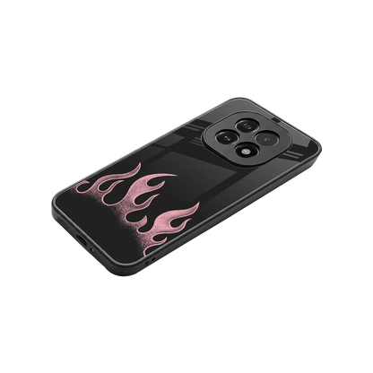 Retro Pink Flames stylish phone case for oppo f29 5g | glossy glass and slim fit