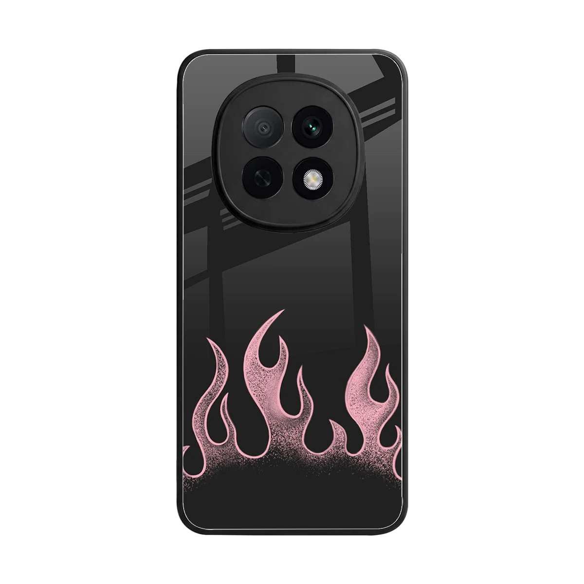 Retro Pink Flames back phone cover | glass case for oppo f29 pro 5g