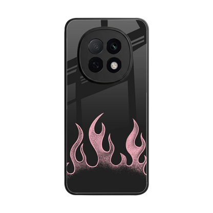 Retro Pink Flames back phone cover | glass case for oppo f29 pro 5g