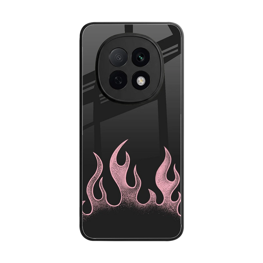 Retro Pink Flames back phone cover | glass case for oppo f29 pro 5g