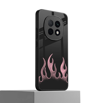 Retro Pink Flames oppo f29 pro 5g mobile cover | shockproof glass phone case