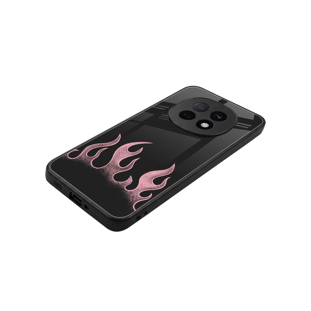 Retro Pink Flames stylish phone case for oppo f29 pro 5g | glossy glass and slim fit