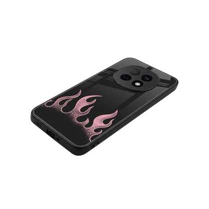 Retro Pink Flames stylish phone case for oppo f29 pro 5g | glossy glass and slim fit