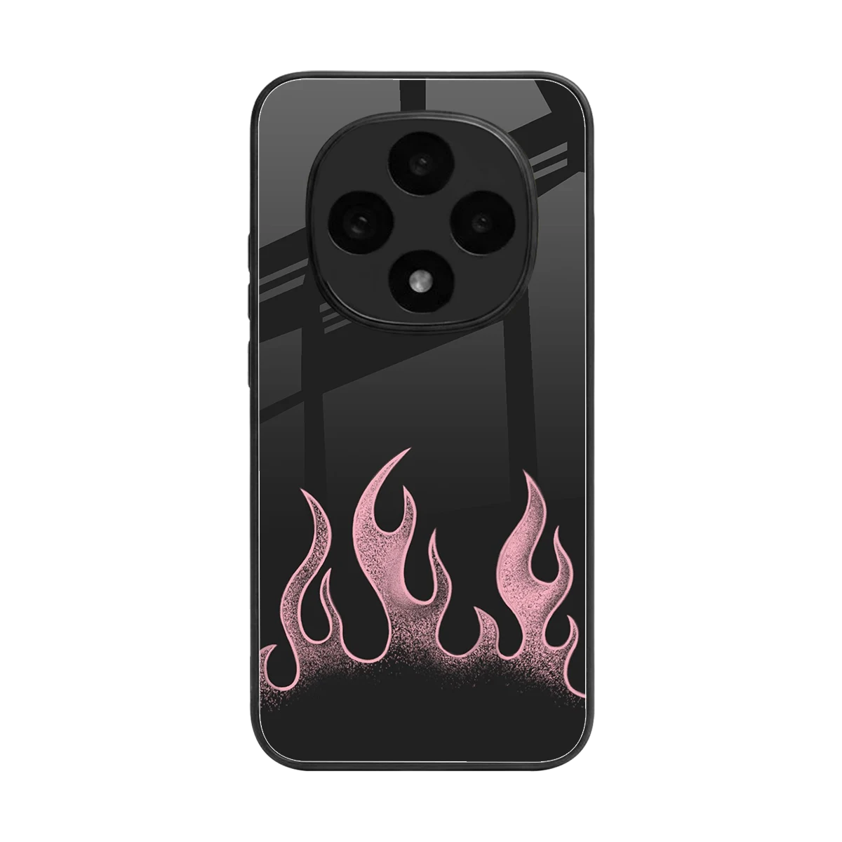 Retro Pink Flames back phone cover | glass case for oppo f31 pro 5g