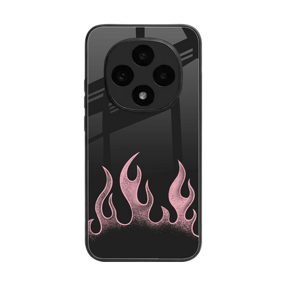 Retro Pink Flames back phone cover | glass case for oppo f31 pro 5g