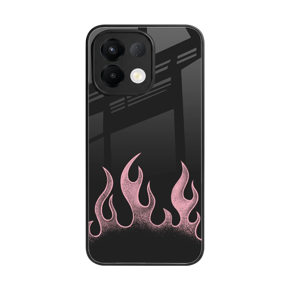Retro Pink Flames back phone cover | glass case for oppo k13 5g