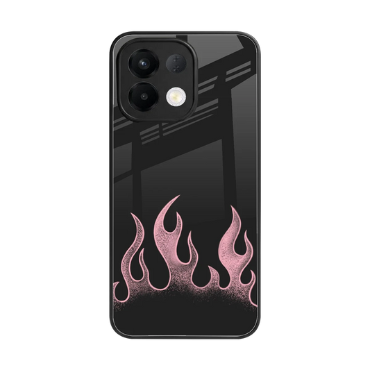 Retro Pink Flames back phone cover | glass case for oppo k13 5g