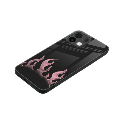 Retro Pink Flames stylish phone case for oppo k13 5g | glossy glass and slim fit