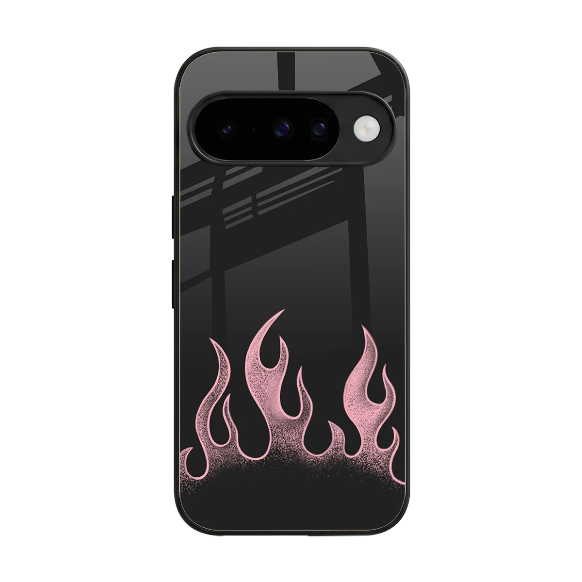 Retro Pink Flames back phone cover | glass case for google pixel 10