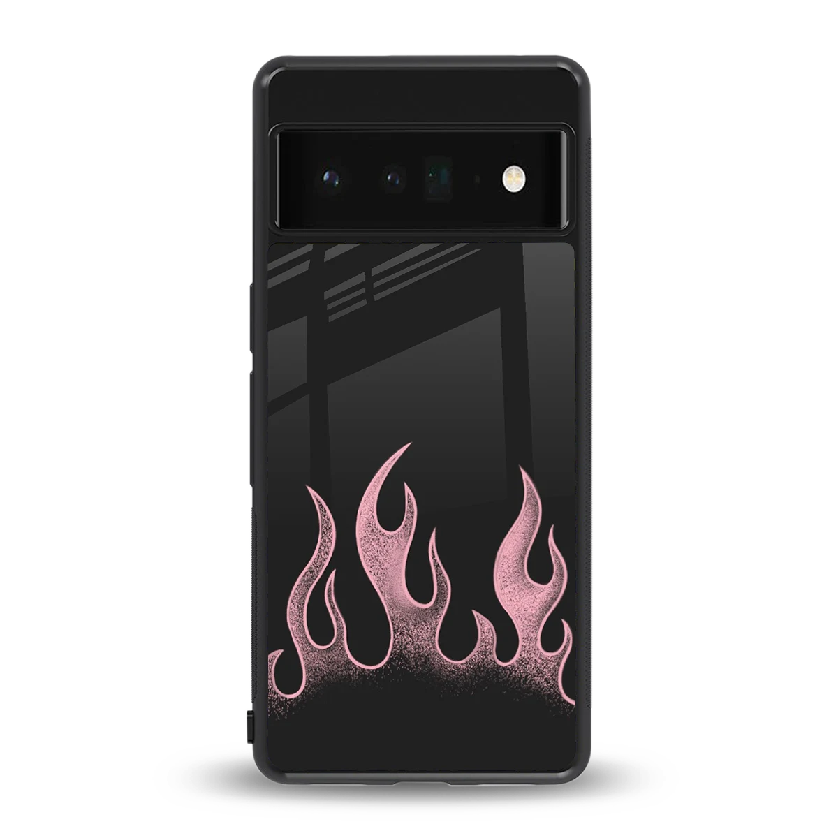 Retro Pink Flames back phone cover | glass case for google pixel 6 pro