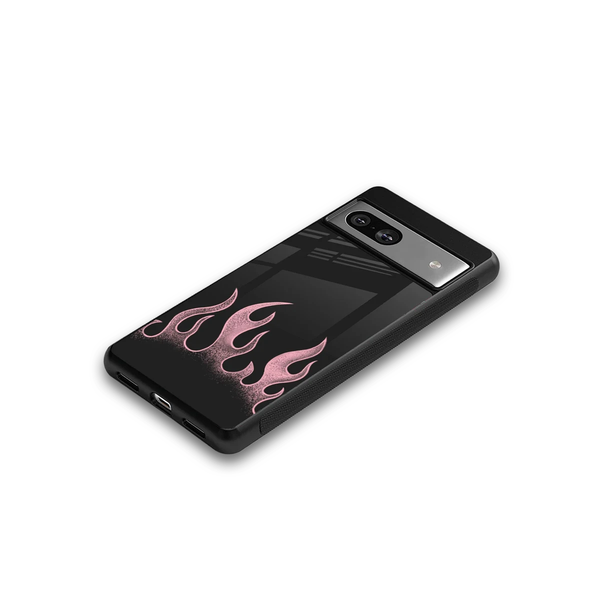 Retro Pink Flames google pixel 7 mobile cover | shockproof glass phone case