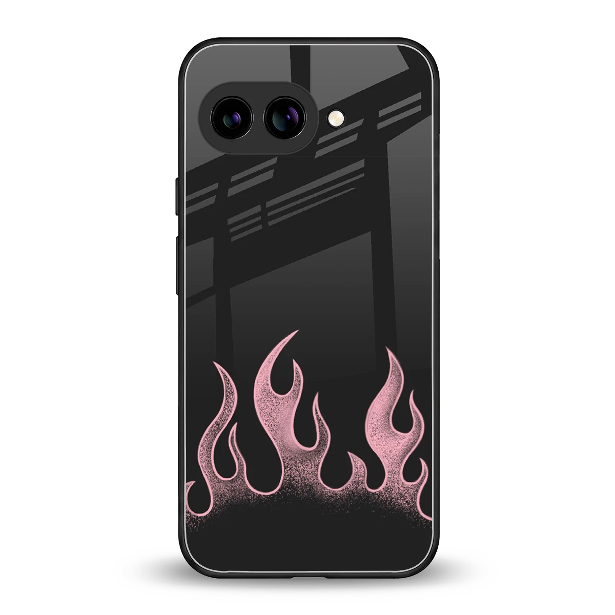 Retro Pink Flames back phone cover | glass case for google pixel 10a