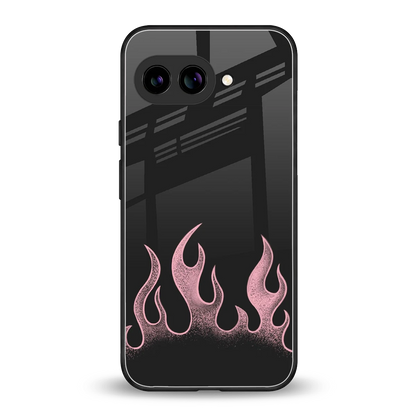 Retro Pink Flames back phone cover | glass case for google pixel 10a