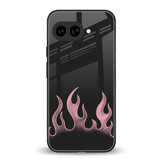 Retro Pink Flames back phone cover | glass case for google pixel 10a