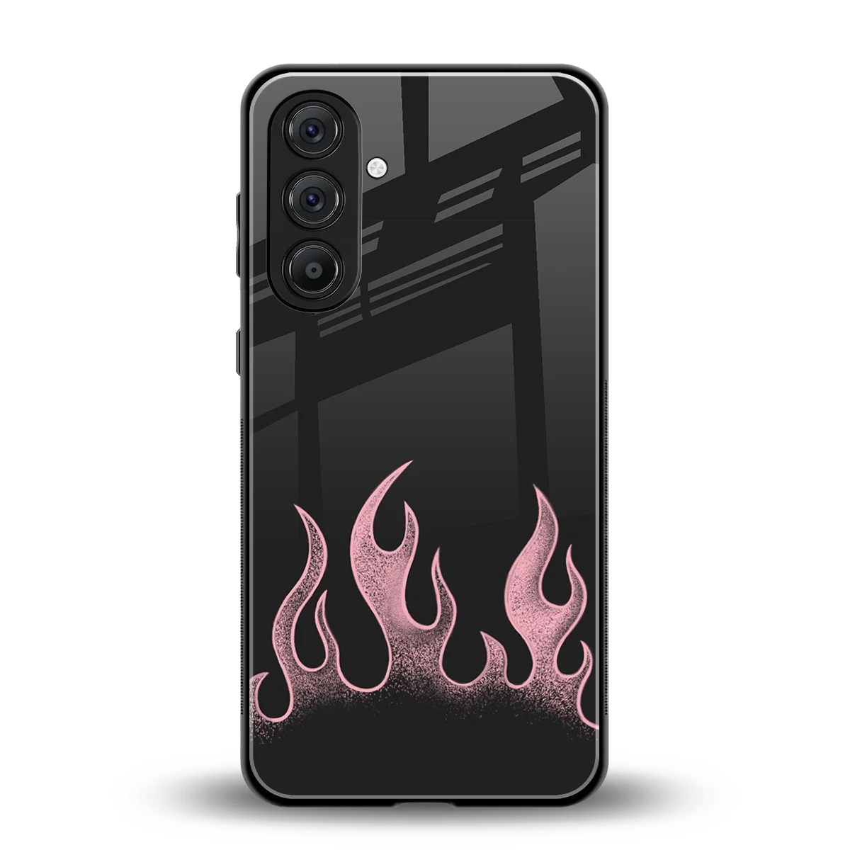 Retro Pink Flames back phone cover | glass case for samsung galaxy a17 5g