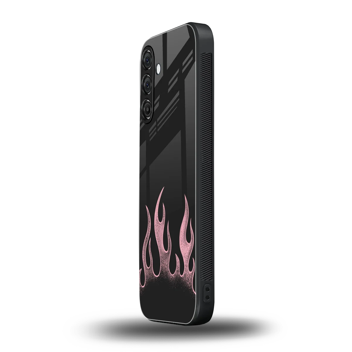 Retro Pink Flames samsung galaxy a16 5g mobile cover | shockproof glass phone case