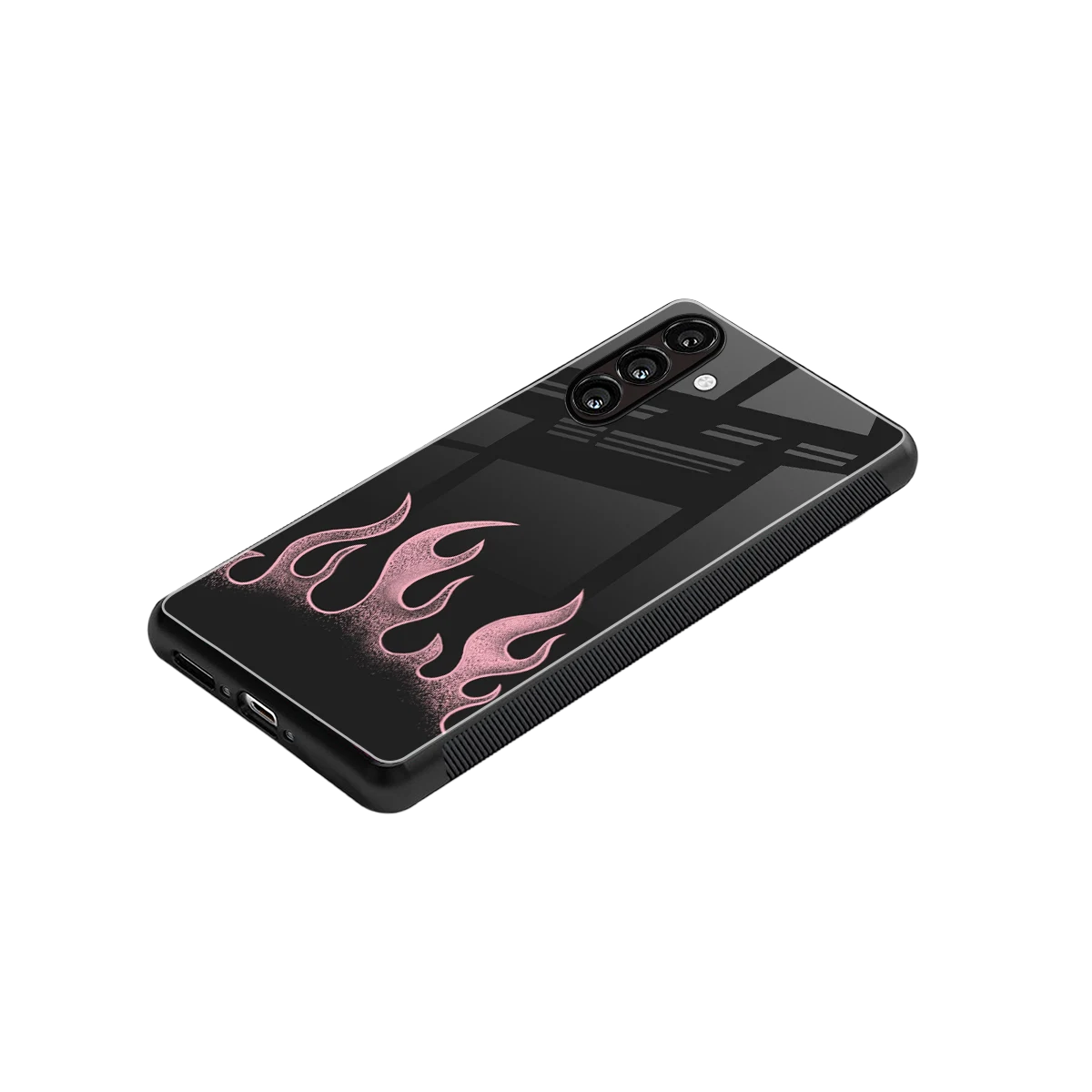 Retro Pink Flames stylish phone case for samsung galaxy m34 5g | glossy glass and slim fit