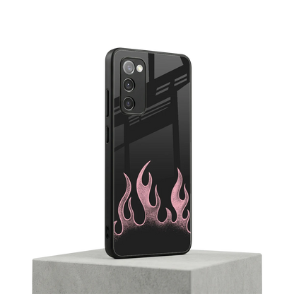 Retro Pink Flames samsung galaxy s20 fe mobile cover | shockproof glass phone case