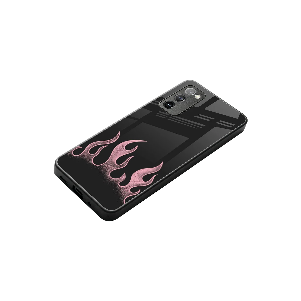 Retro Pink Flames stylish phone case for samsung galaxy s20 fe | glossy glass and slim fit