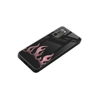 Retro Pink Flames stylish phone case for samsung galaxy s20 fe | glossy glass and slim fit