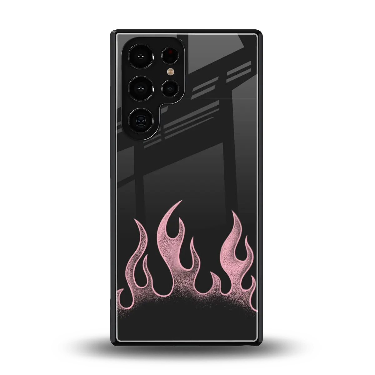 Retro Pink Flames back phone cover | glass case for samsung galaxy s25 ultra