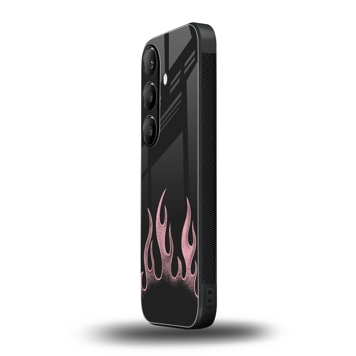 Retro Pink Flames samsung galaxy s24 plus mobile cover | shockproof glass phone case