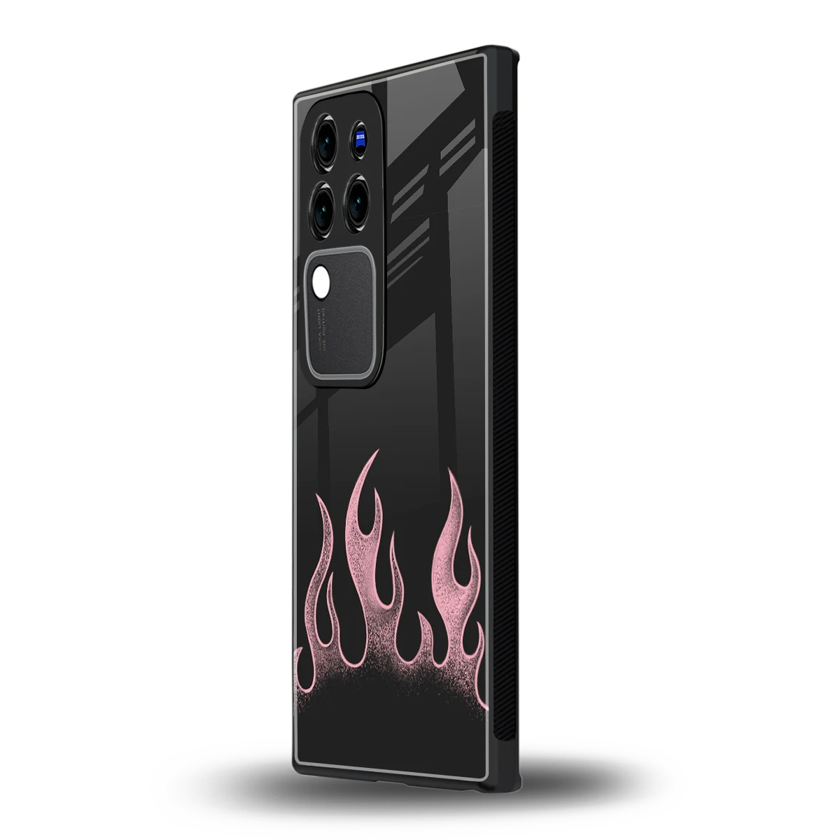 Retro Pink Flamesvivo v30 pro mobile cover | shockproof glass phone case