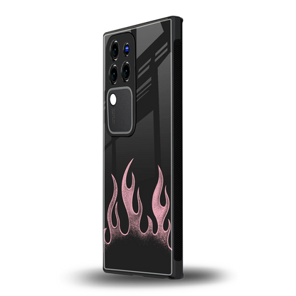 Retro Pink Flamesvivo v30 pro mobile cover | shockproof glass phone case