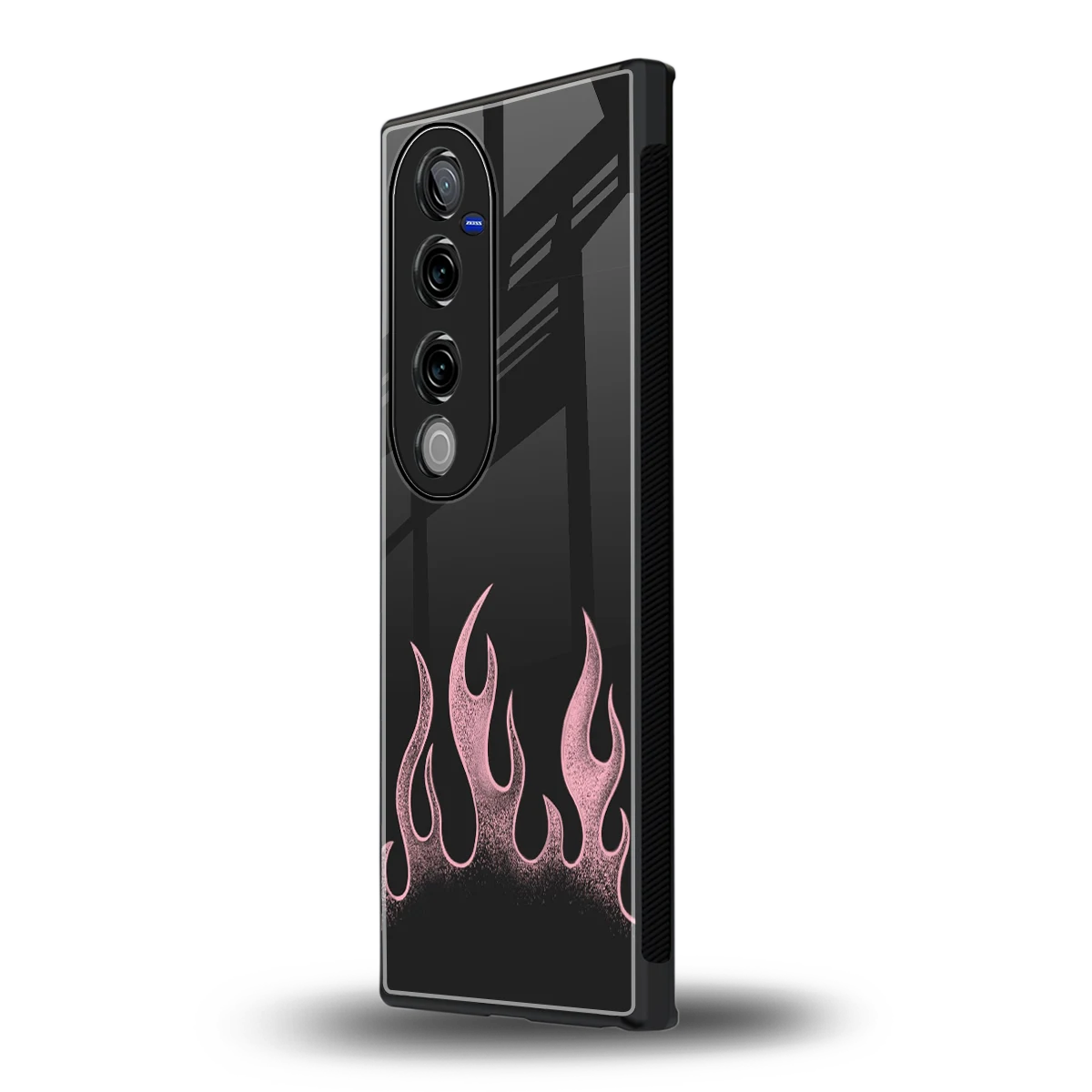 Retro Pink Flames vivo v40 pro mobile cover | shockproof glass phone case