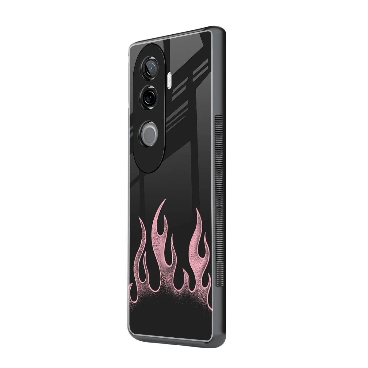 Retro Pink Flames vivo v40e mobile cover | shockproof glass phone case