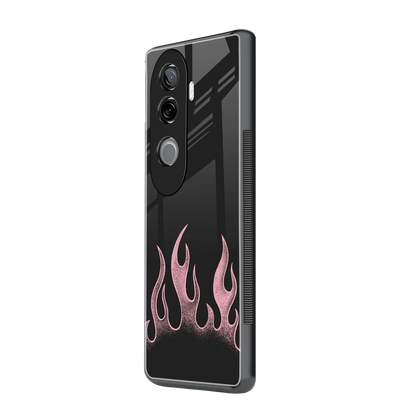 Retro Pink Flames vivo v40e mobile cover | shockproof glass phone case