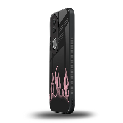 Retro Pink Flames vivo v50 mobile cover | shockproof glass phone case