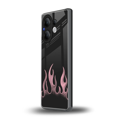Retro Pink Flames vivo v60 mobile cover | shockproof glass phone case