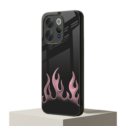 Retro Pink Flames vivo v70 elite mobile cover | shockproof glass phone case