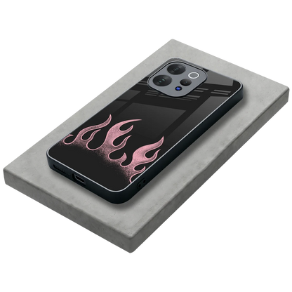 Retro Pink Flames stylish phone case for vivo v70 elite | glossy glass and slim fit