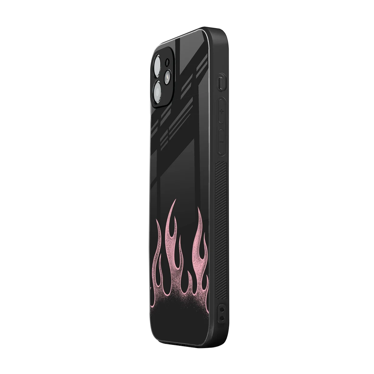 Retro Pink Flames iphone 12 mobile cover | shockproof glass phone case