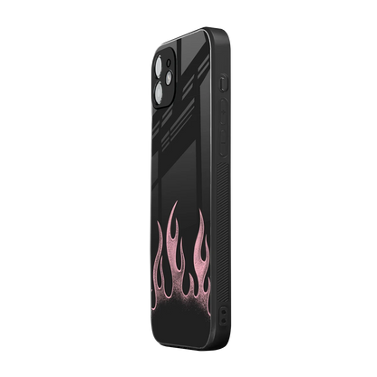 Retro Pink Flames iphone 11 mobile cover | shockproof glass phone case