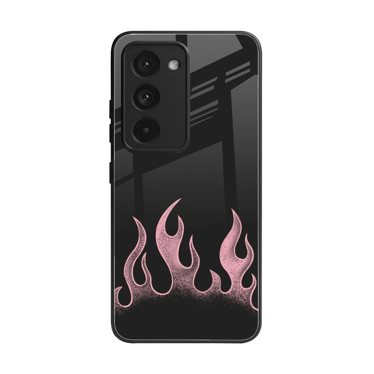 Retro Pink Flames back phone cover | glass case for redmi 15 5g