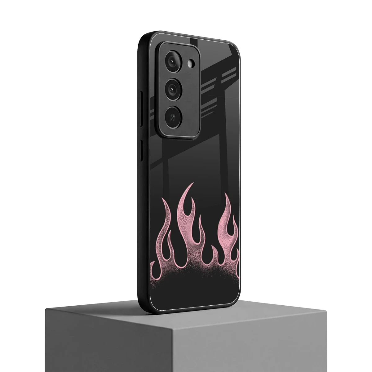 Retro Pink Flames redmi 15 5g mobile cover | shockproof glass phone case