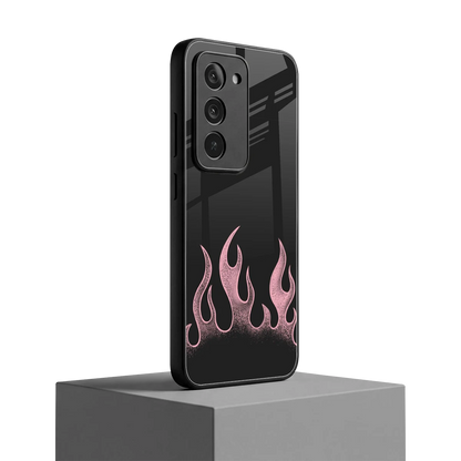 Retro Pink Flames redmi 15 5g mobile cover | shockproof glass phone case
