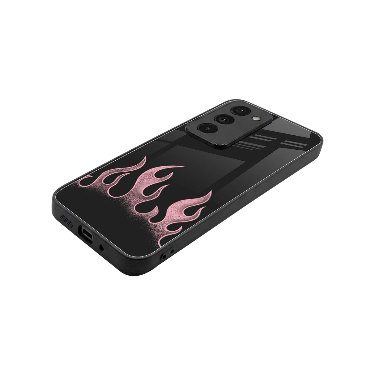 Retro Pink Flames stylish phone case for redmi 15 5g | glossy glass and slim fit