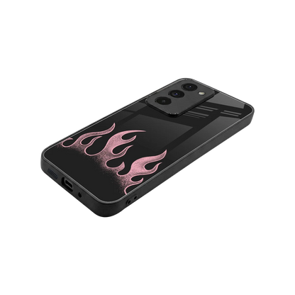 Retro Pink Flames stylish phone case for redmi 15 5g | glossy glass and slim fit