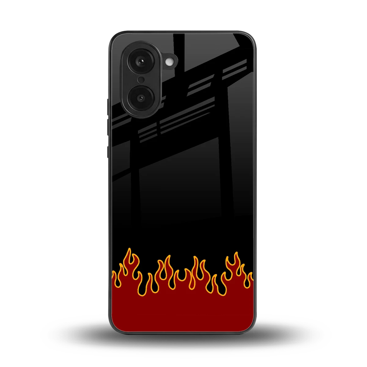 Retro Red Flames back phone cover | glass case for oneplus nord ce5 5g