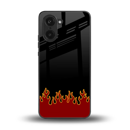Retro Red Flames back phone cover | glass case for oneplus nord ce5 5g