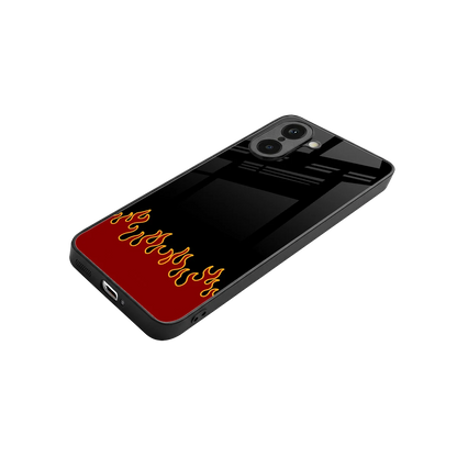 Retro Red Flames stylish phone case for oneplus nord ce5 5g | glossy glass and slim fit