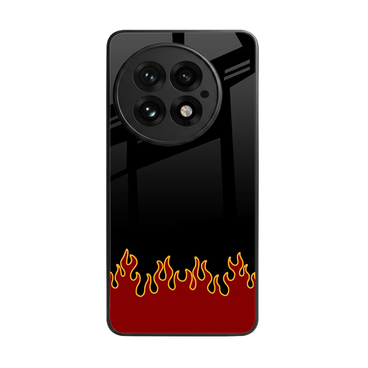 Retro Red Flames back phone cover | glass case for oneplus 13